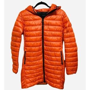 Bogner Fire + Ice Long Puffer Jacket Ski Jacket Women's Size 6 Orange Down Coat
